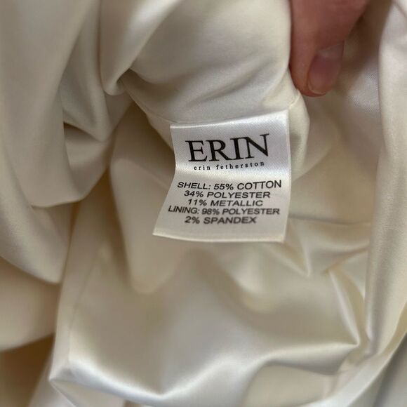 Anthropologie Erin Fetherston Cream Gold Bow Back Dress - Picture 6 of 14